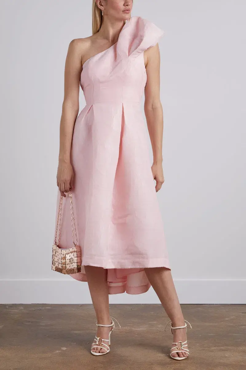Rachel Gilbert Angus Midi Dress Pink Size AU 6 for rent on The Volte - main image