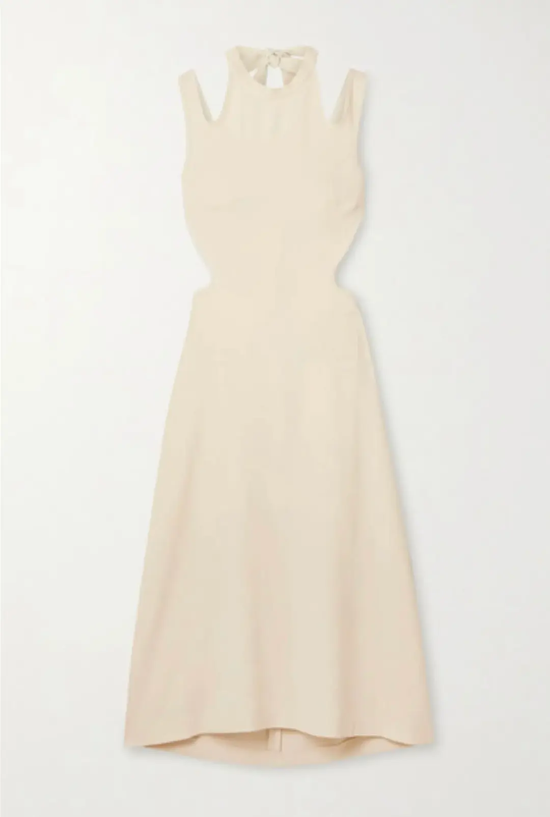 Dion Lee Tie Back Cut Out Crepe Midi Dress Cream Size M/Au 10 for rent on The Volte - main image