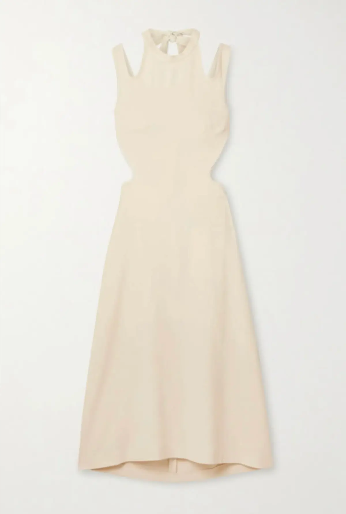 Dion Lee Tie Back Cut Out Crepe Midi Dress Cream Size M/Au 10 - Image 3