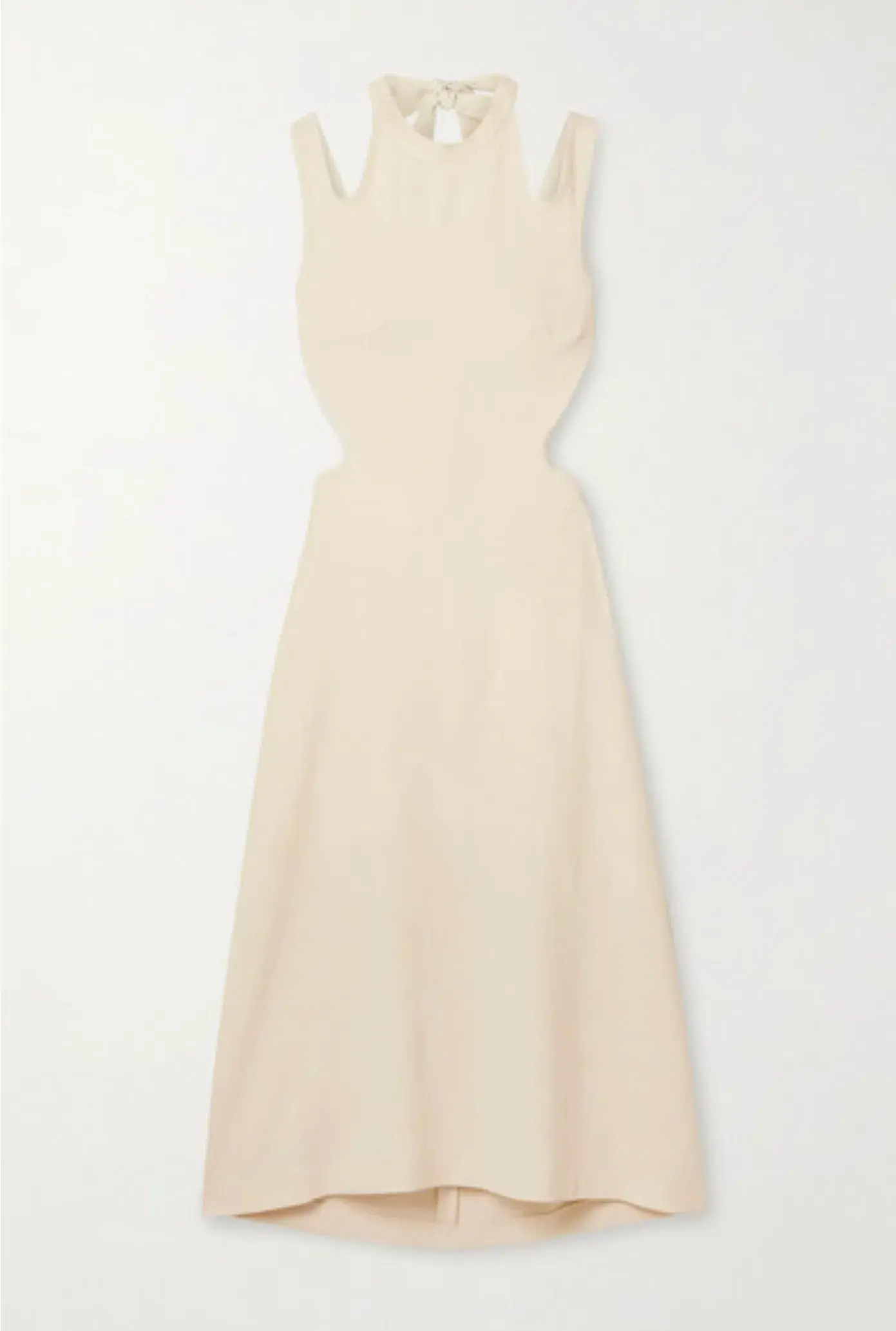 Dion Lee Tie Back Cut Out Crepe Midi Dress Cream Size M/Au 10 - Image 3