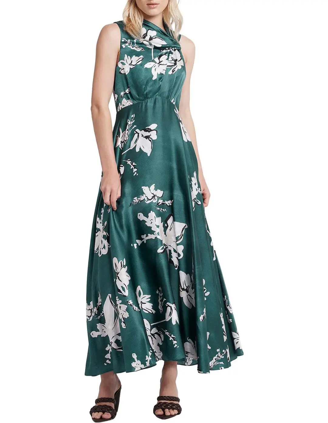 Aje Efflorescent Midi Dress Green Size 6 for rent on The Volte - main image