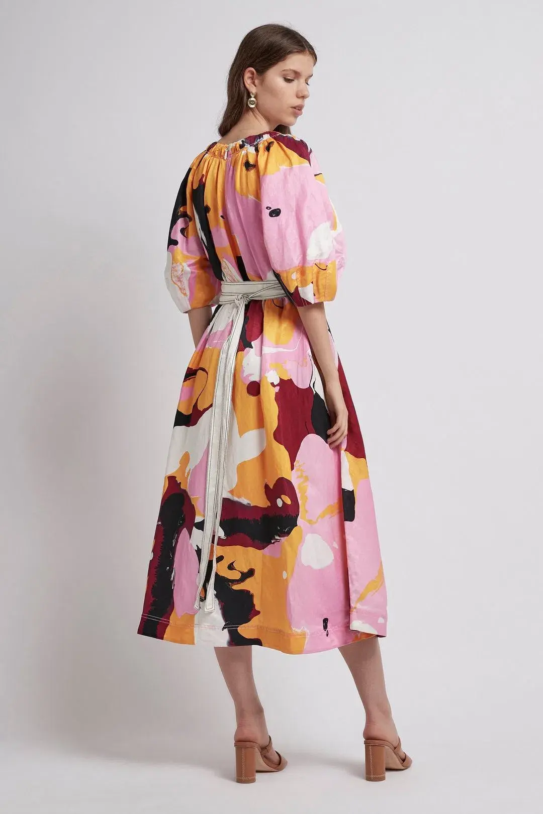 Aje Psychedelia Smock Dress Midi Dress Print Size 6 - Image 4