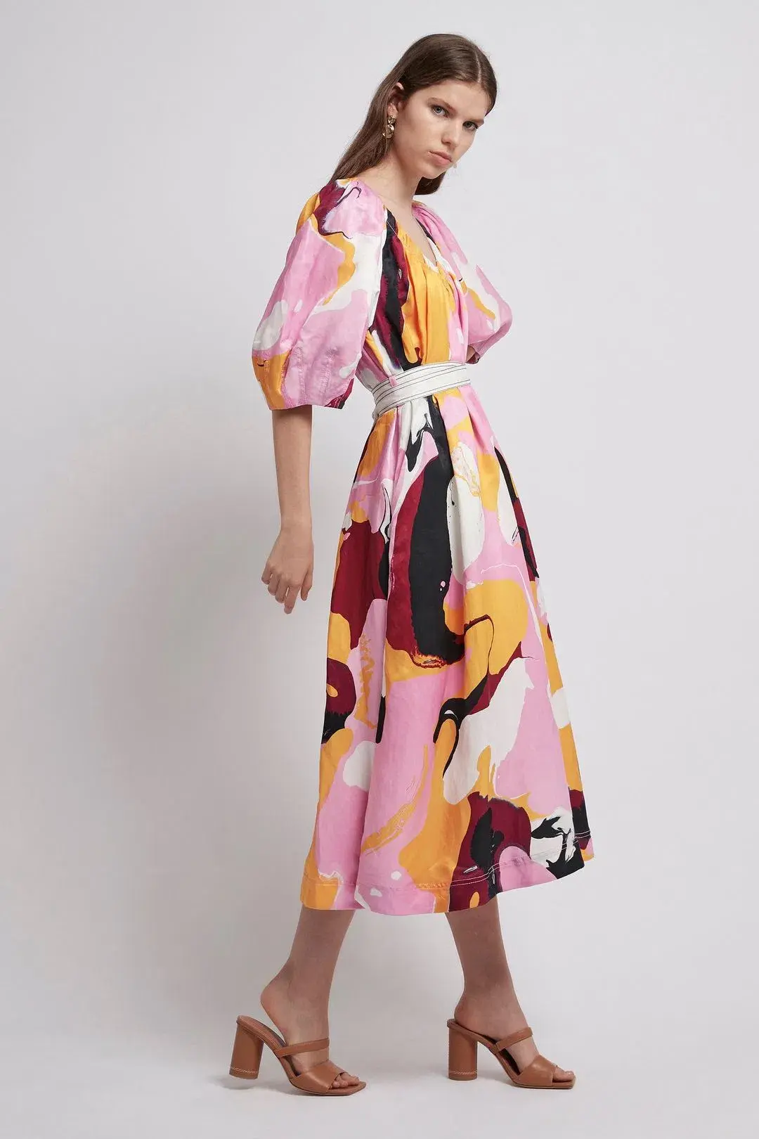 Aje Psychedelia Smock Dress Midi Dress Print Size 6 - Image 2