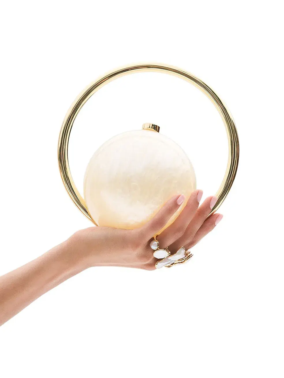 CULT GAIA Mina Top Handle Bag Pearl/Gold - Image 1