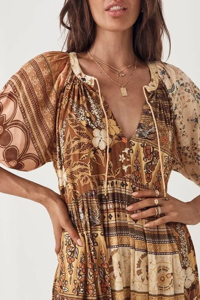 Spell Renew Patchwork Gown Sunrise Size S - Image 2
