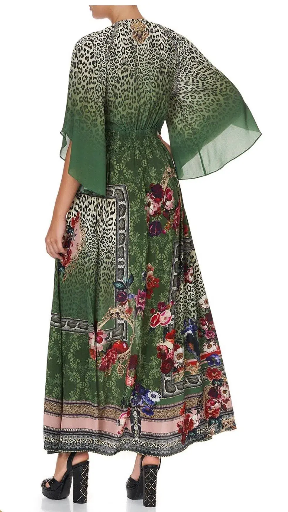 Camilla Tales of Time Long Dress with Smocked Waist Print Size S / Au 10  - Image 2