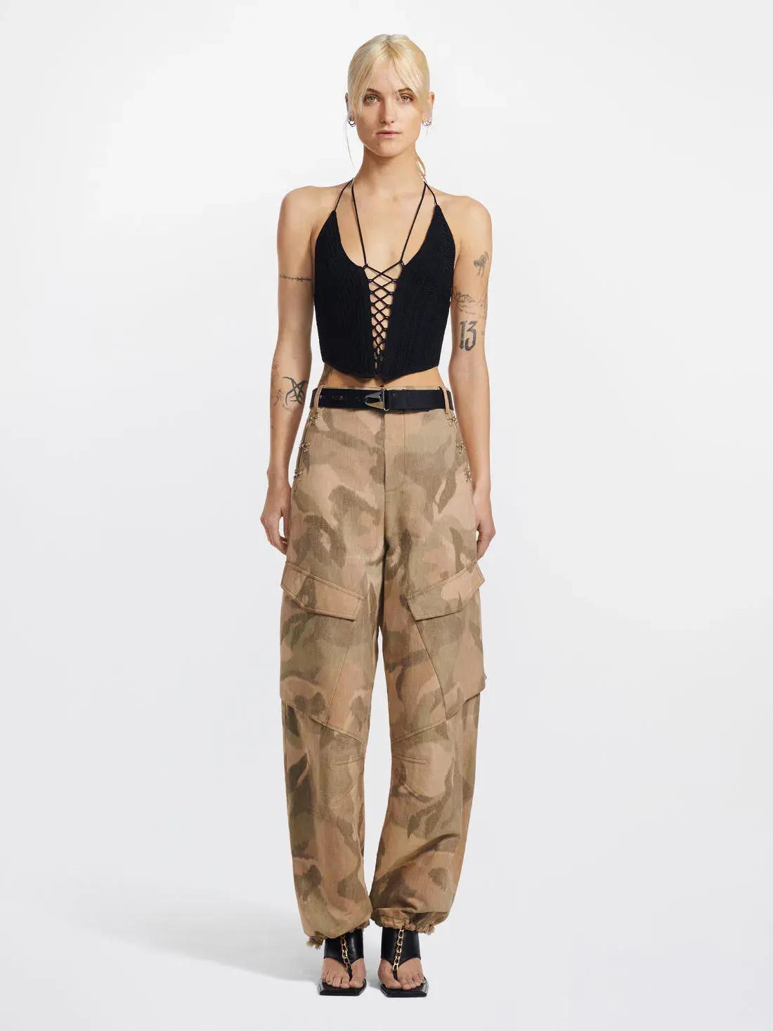 Dion Lee  Crochet Tie Corset Black Size S / Au 8 - Image 1