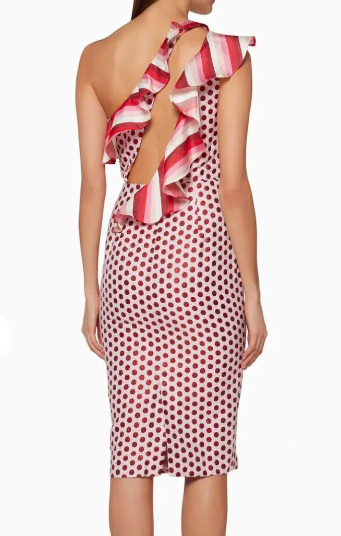 Atoir One Perfect Day Midi Dress Pink/Red Size 10  - Image 3