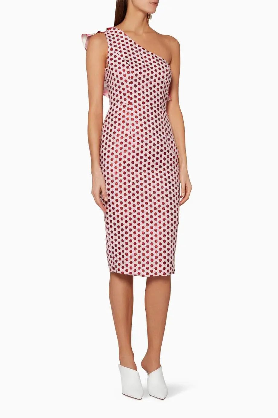 Atoir One Perfect Day Midi Dress Pink/Red Size 10  - Image 1