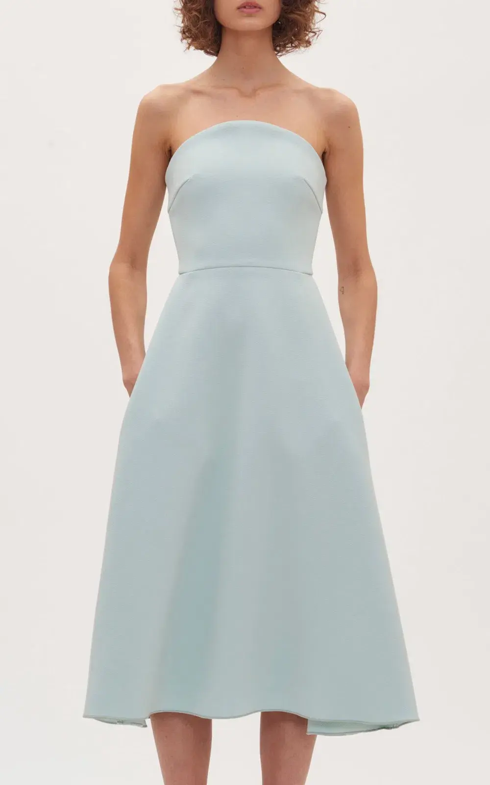 Dion Lee Concave Crepe Strapless Midi Dress Seafoam Size 4 - Image 2