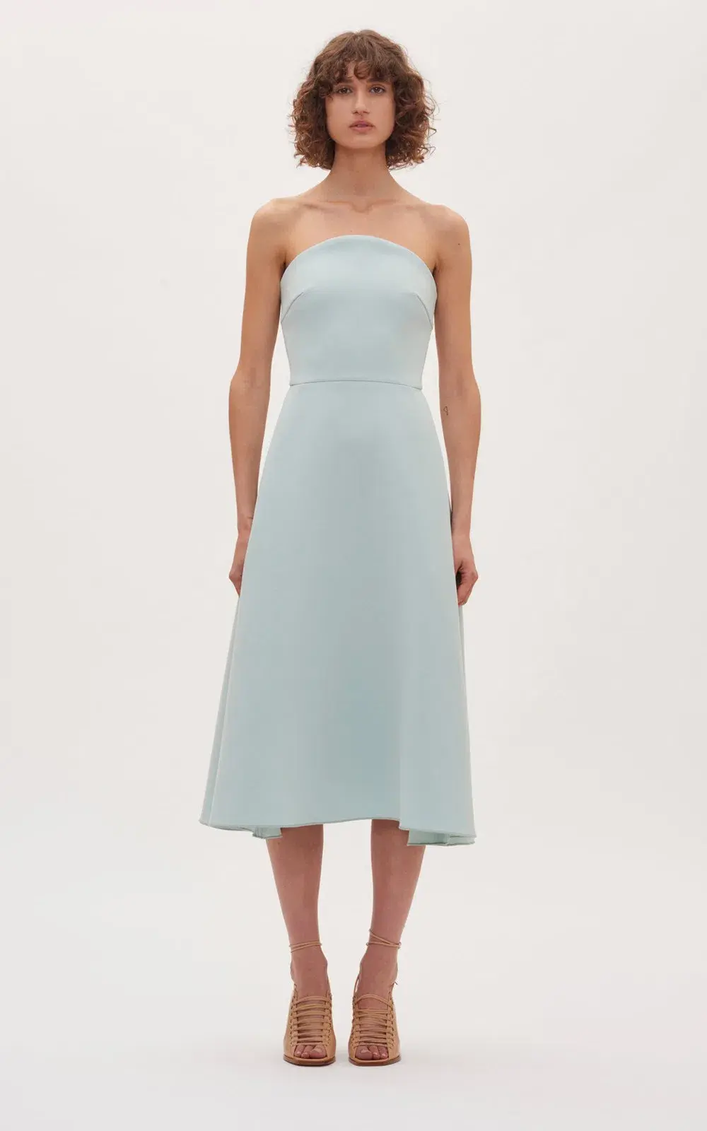 Dion Lee Concave Crepe Strapless Midi Dress Seafoam Size 4 - Image 1