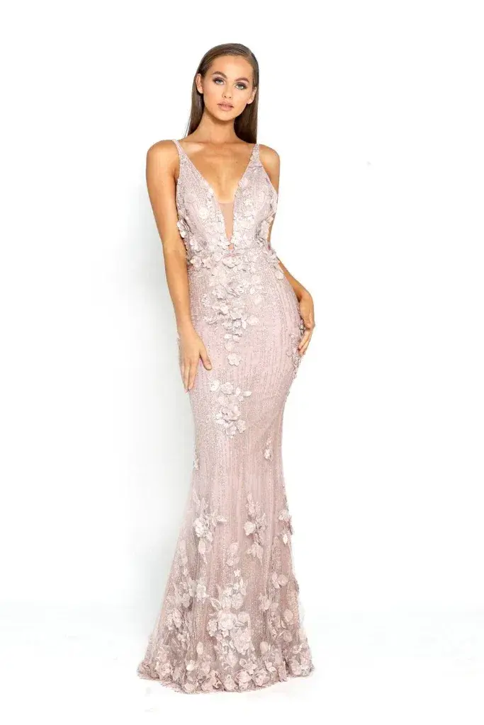 Portia and Scarlett Couture Stone Gown Blush Size 4 / M - Image 2