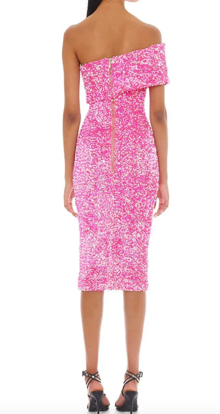 Eliya The Label Alyssa Sequin Dress Pink Size XS / Au 6 for rent on The Volte - main image