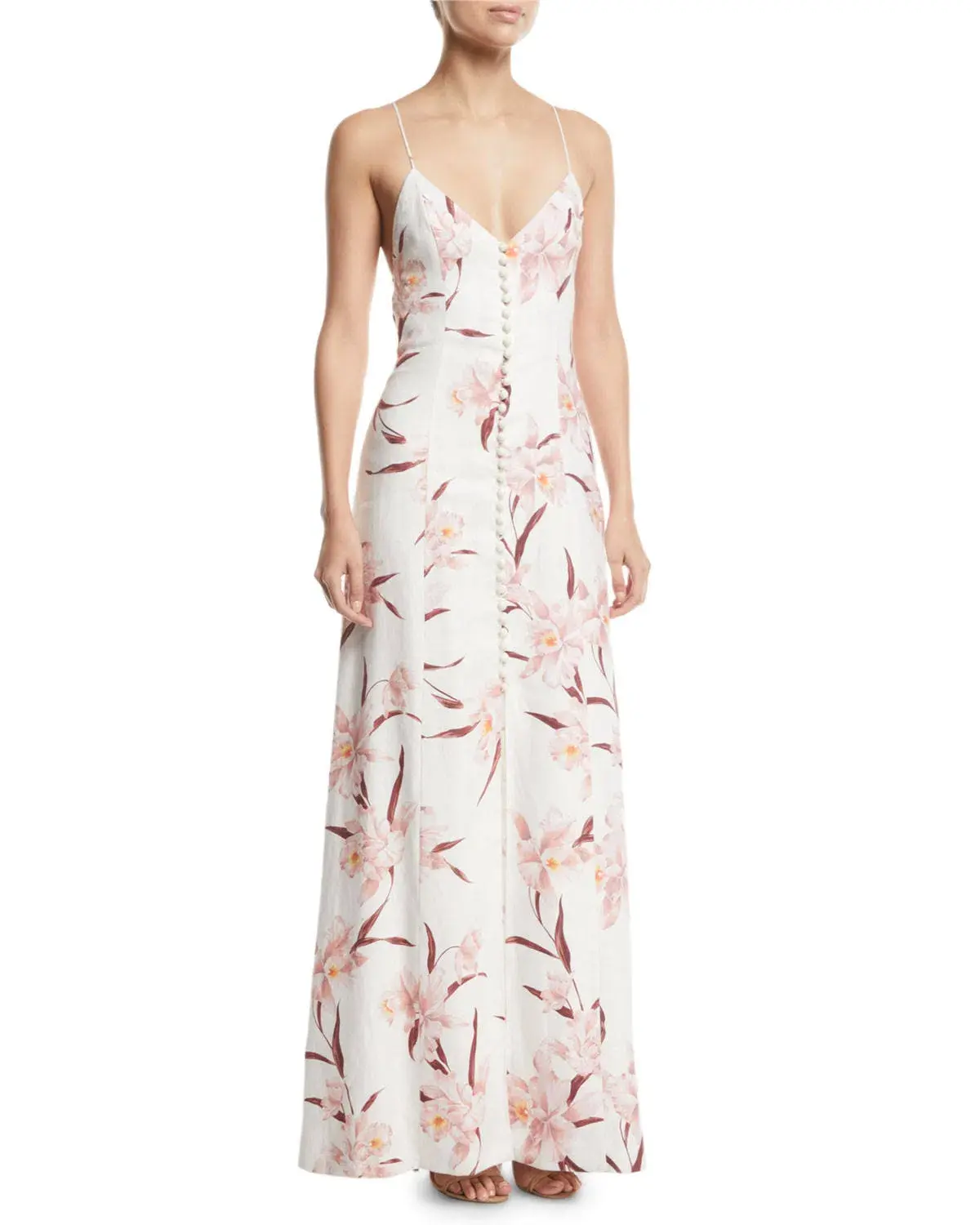 Zimmermann Corsage Linen Maxi Slip Dress Floral Size 2 / AU 12 - Image 1
