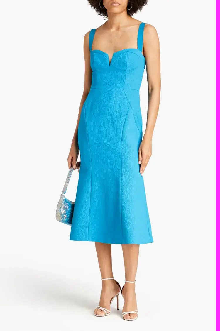 Rebecca Vallance Calla Midi Dress Blue Size 8 - Image 1