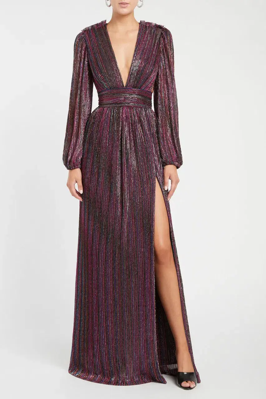Rebecca Vallance Casey Gown Multi Lurex Size 8 - Image 1