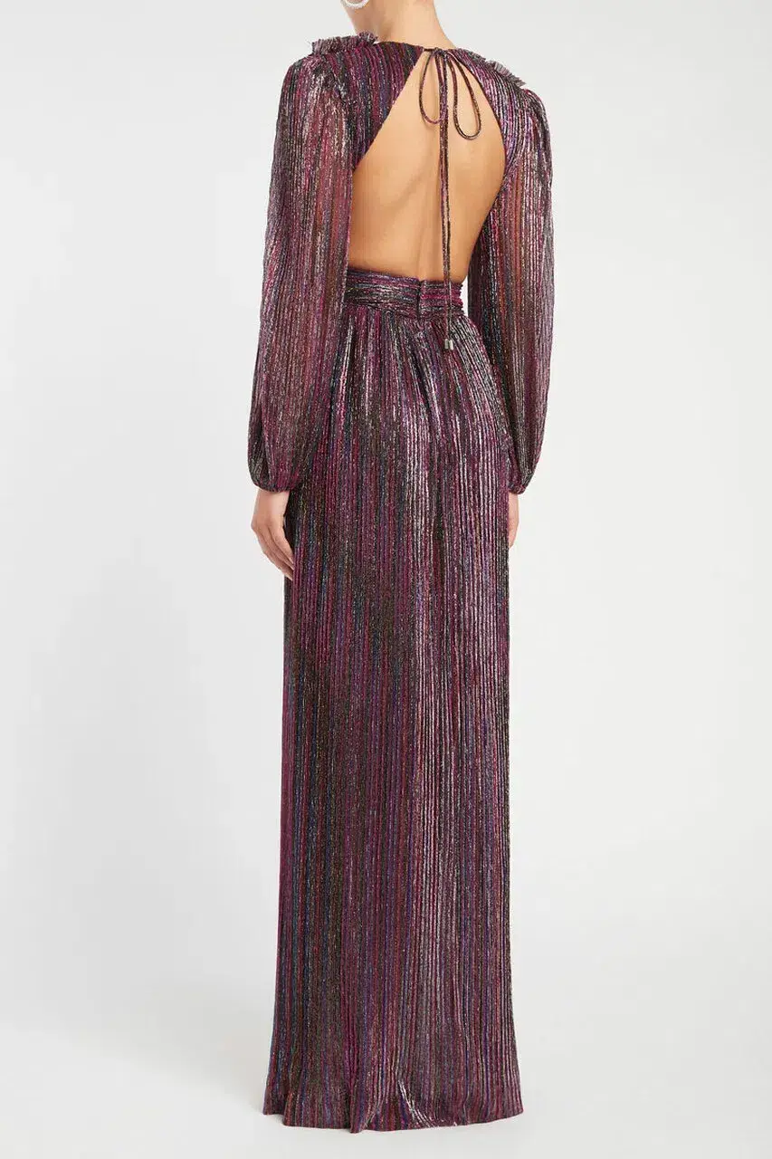 Rebecca Vallance Casey Gown Multi Lurex Size 8 - Image 3