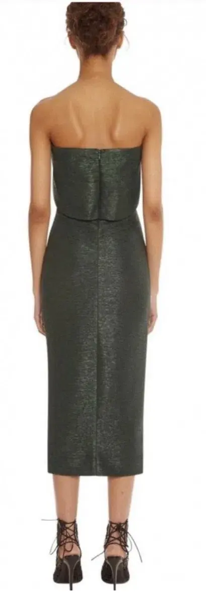 AQAQ Ripple Midi Dress Green Size 12  - Image 4