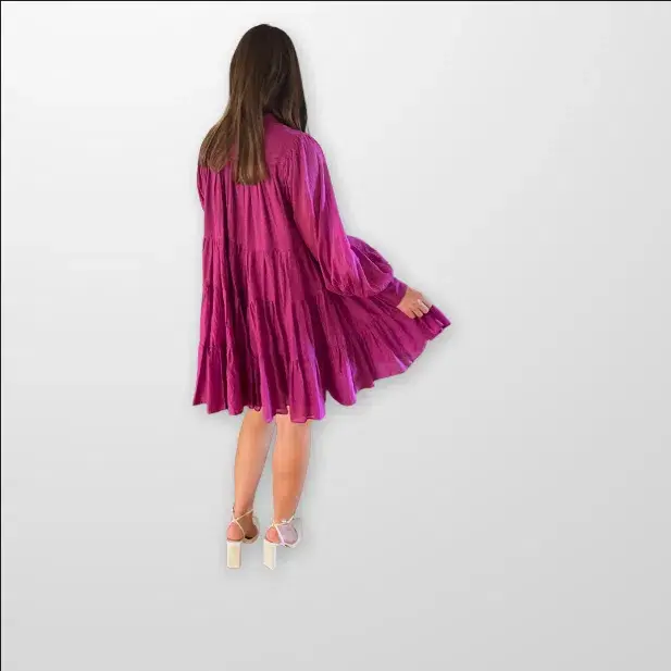 Aje Romance Smock Mini Dress Fuchsia Size 14 / XL - Image 5