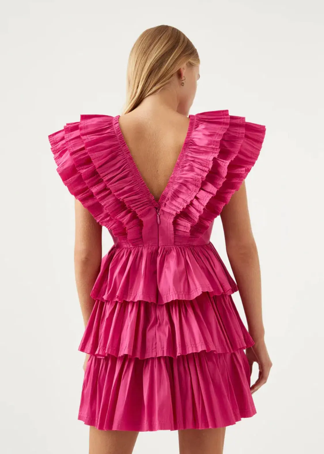 Aje Rhythmic Frilled Mini Dress Pink Size 6 / XS - Image 3