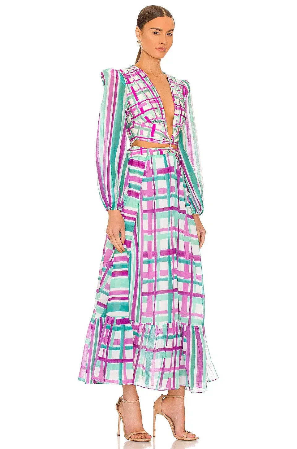 PatBO Riviera Plunge Cutout Dress Print Size 12 - Image 2
