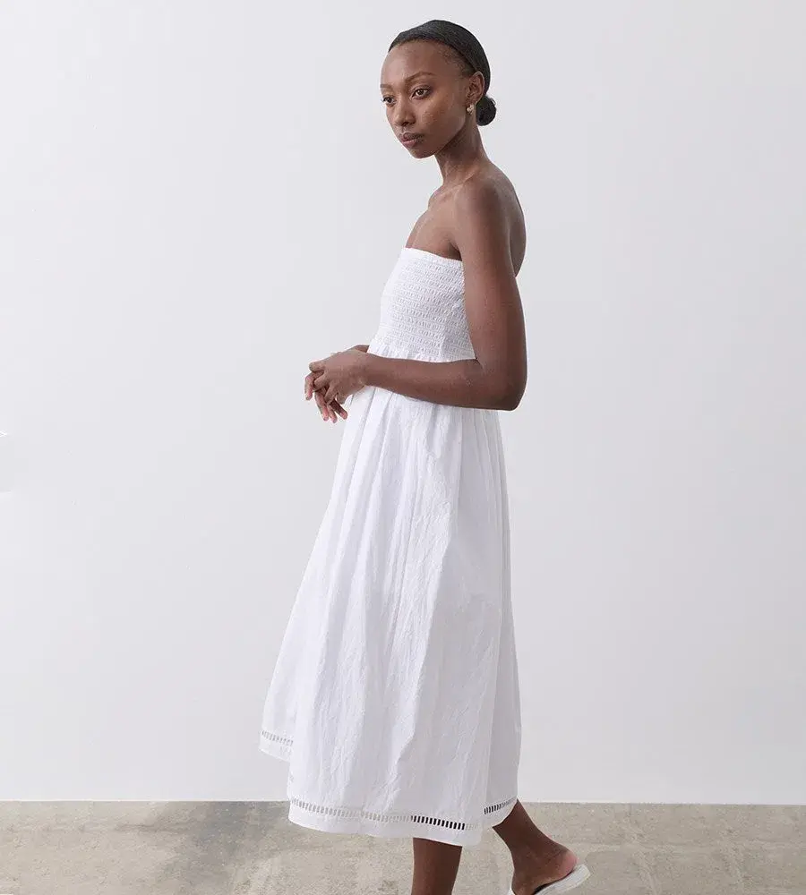 Joslin Yoko Cotton Skirt/Dress in Optical White Size 10 - Image 2