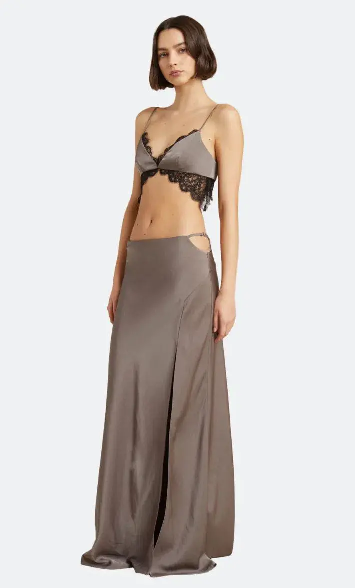 Bec & Bridge Camille Top Size 10 and Maxi Skirt Size 8 Set Pewter Silver  for rent on The Volte - main image