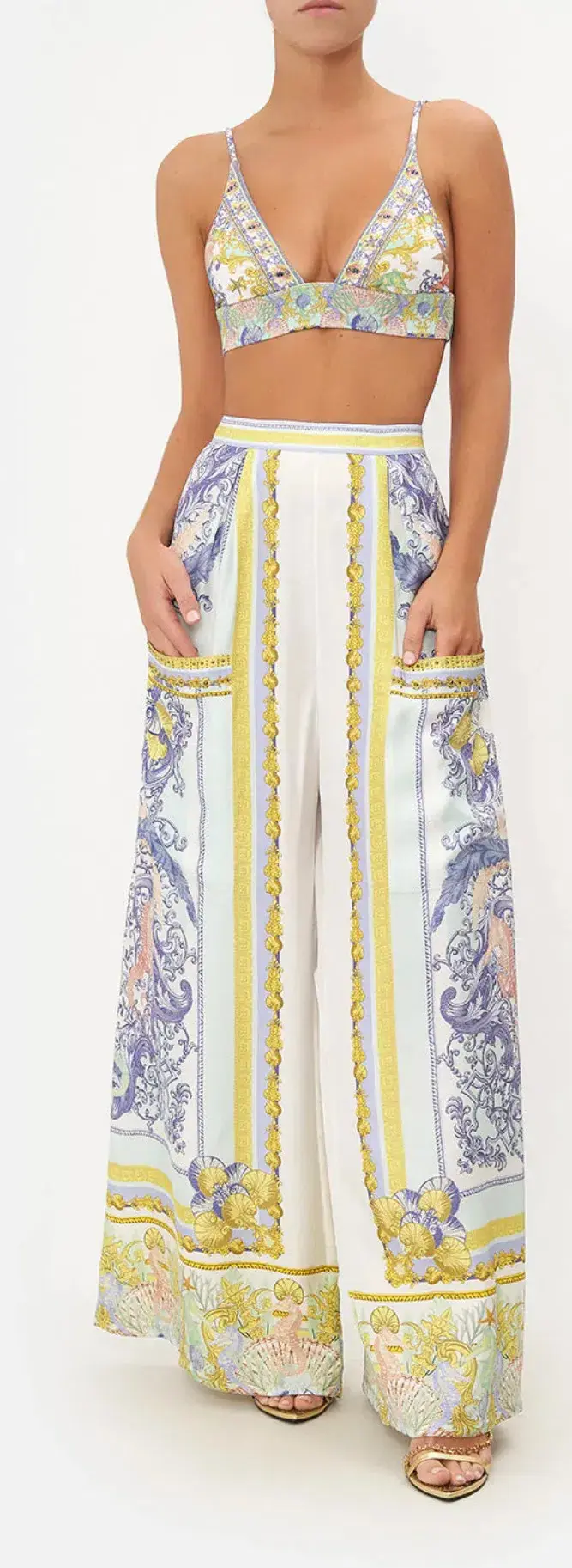 Camilla Wide Leg Trouser Star of the Sea Print Size XS/AU 6 - Image 4