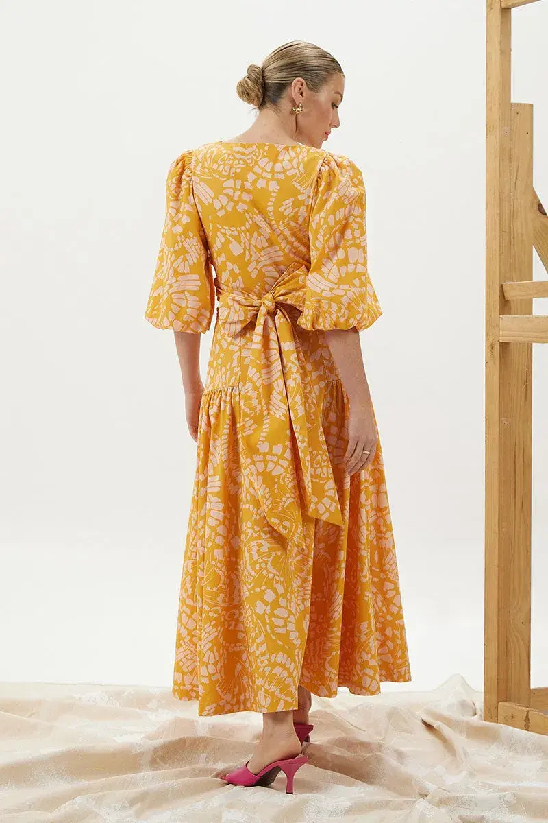 Mon Renn Monarch Dress Yellow Floral Size 8 - Image 3