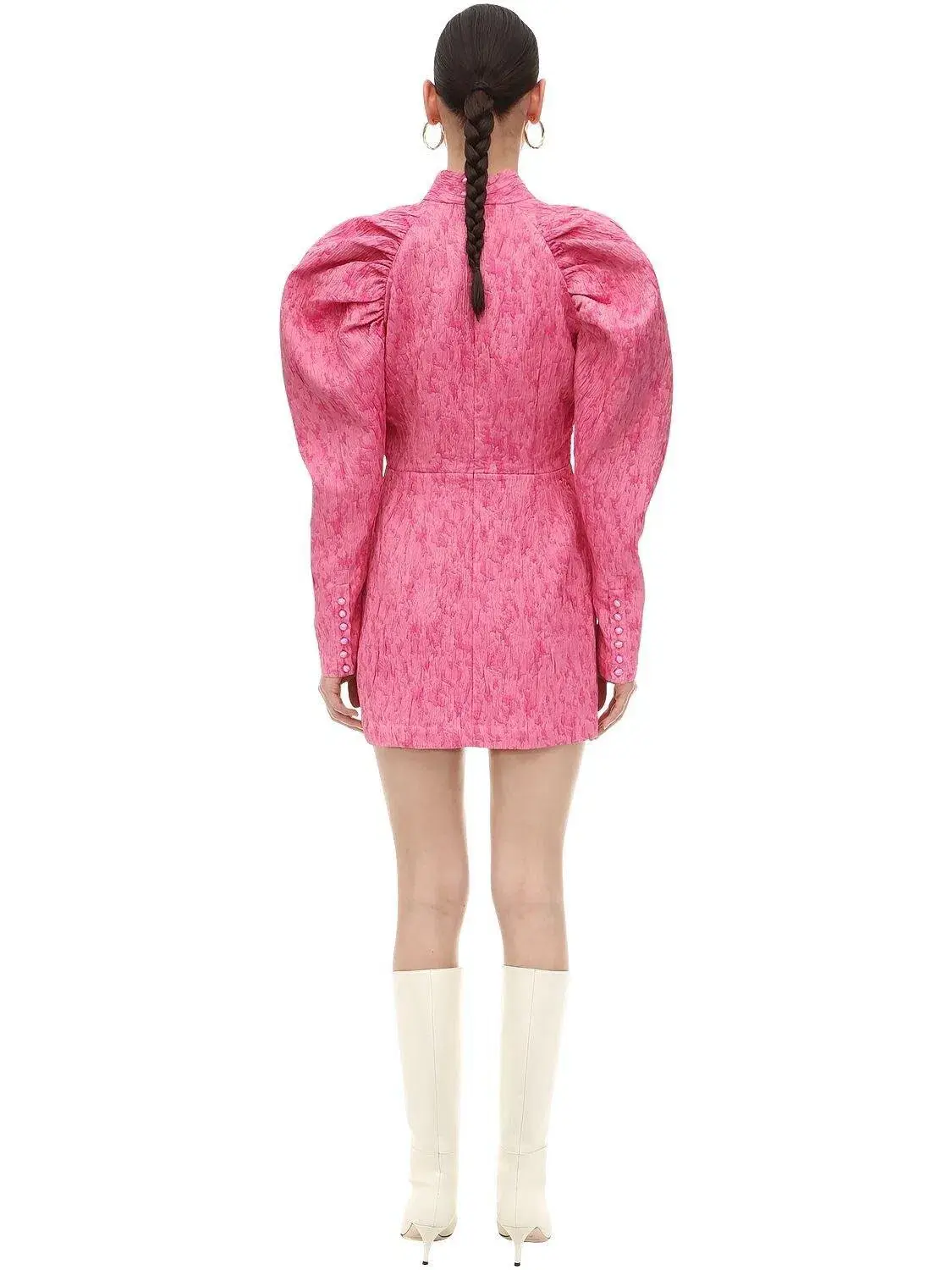 Rotate by Birger Christensen Pink Carnation Puff Sleeve Size 8 - Image 5