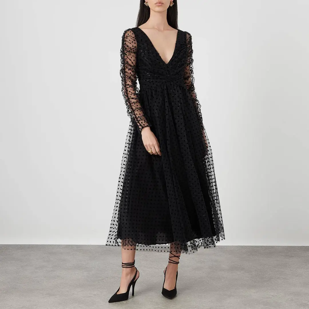 Zimmermann Ballet Tulle Midi Dress Black Size 16 for rent on The Volte - main image