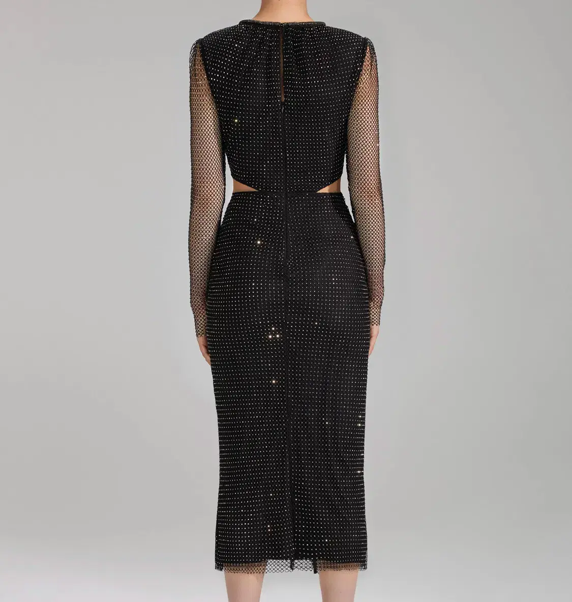 Self portrait  Diamanté Fishnet Midi Dress Black Size 12 - Image 3