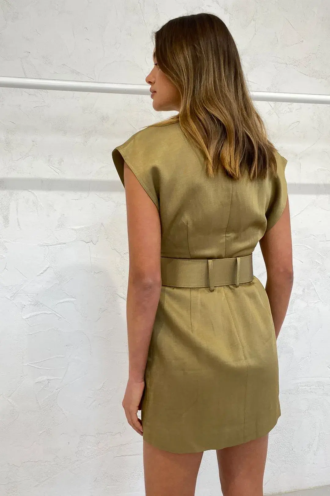 Shona Joy Bonita Dress Khaki Size 6 - Image 2