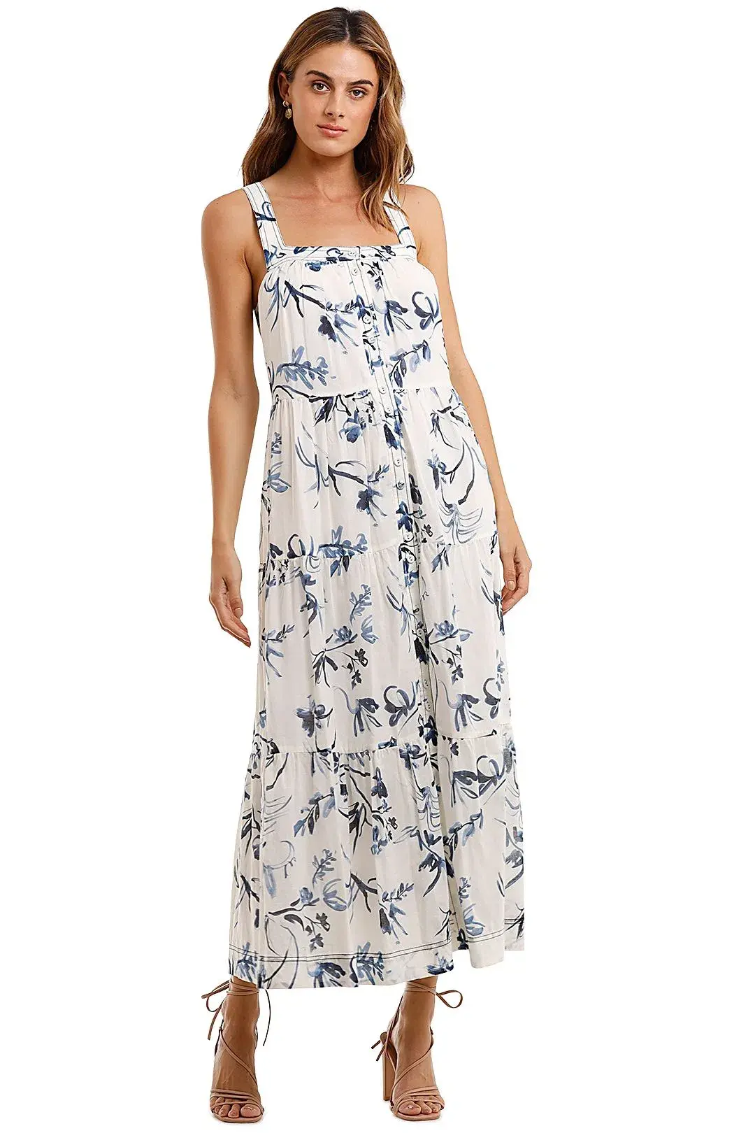 AJE Charlotte Tiered Maxi Dress  Floral Size 8 - Image 1