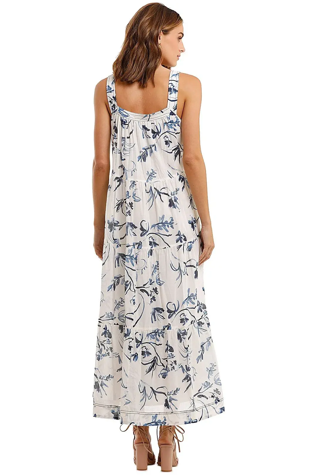 AJE Charlotte Tiered Maxi Dress  Floral Size 8 - Image 2