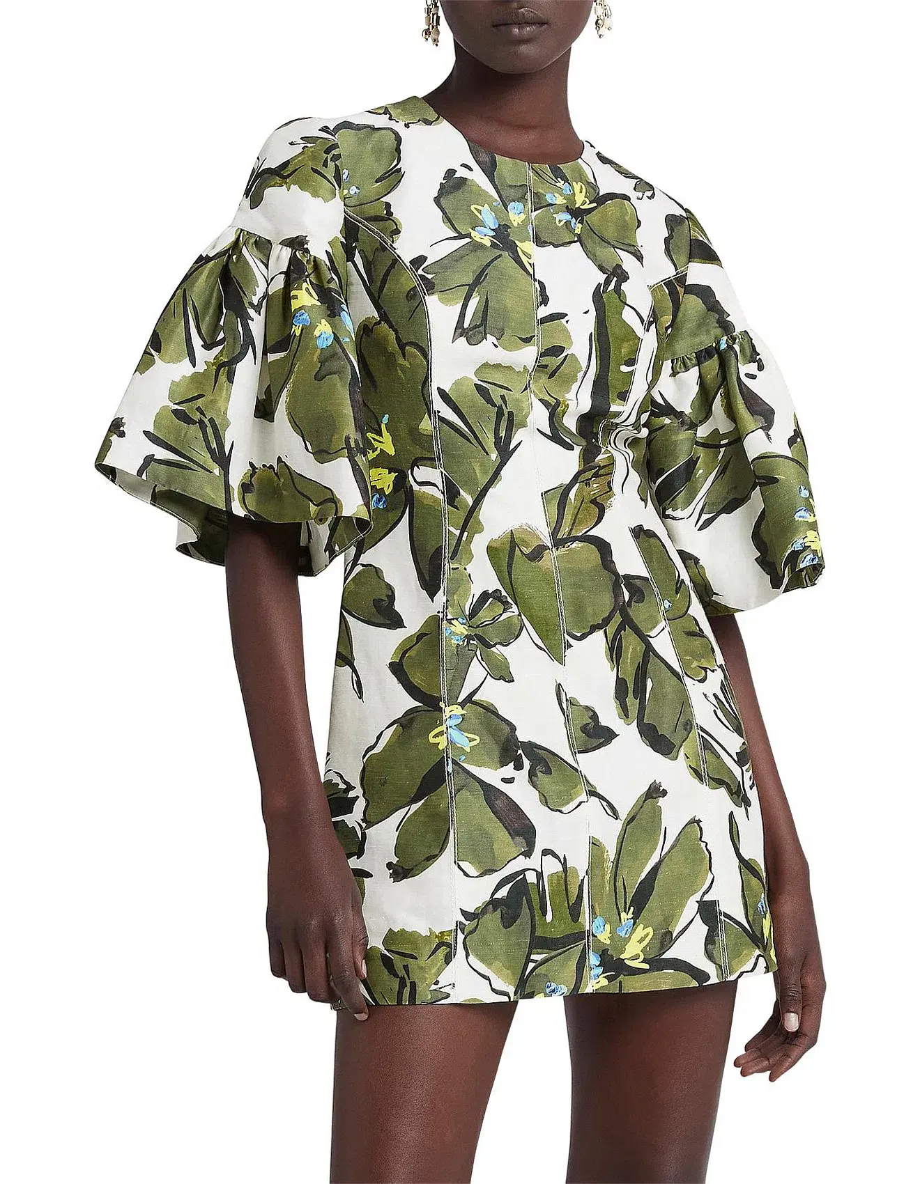 AJE Oasis Cut Out Mini Dress Olive Leaf Size 16 - Image 1