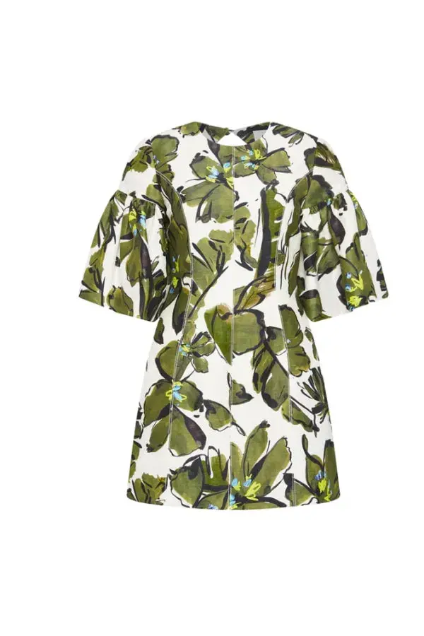 AJE Oasis Cut Out Mini Dress Olive Leaf Size 16 for rent on The Volte - main image