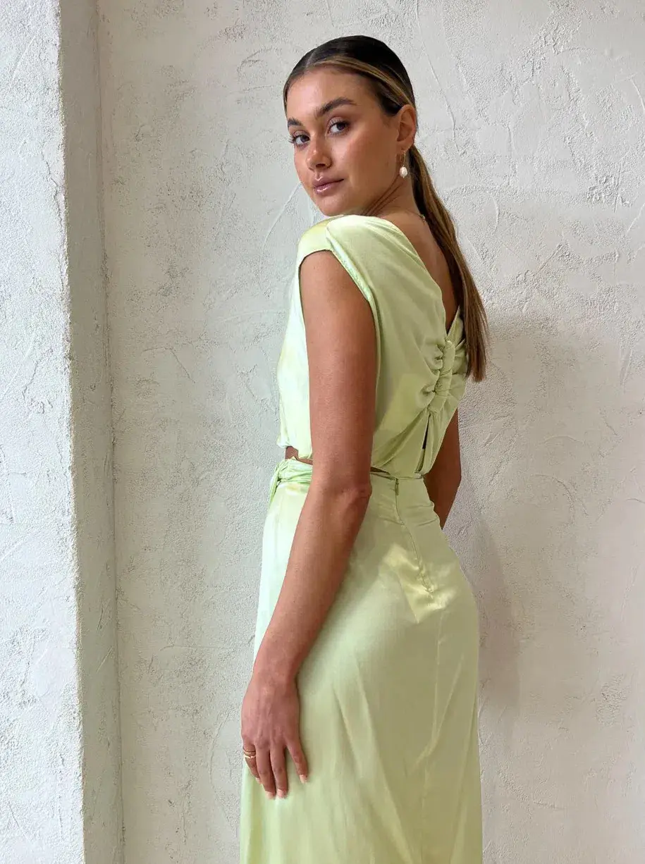 Ginia Indy Skirt and Top in Lime Size 10 for rent on The Volte - main image