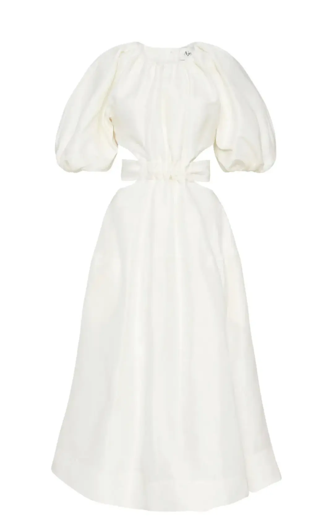 Aje Mimosa Cut Out Midi Dress White Size 8  for rent on The Volte - main image