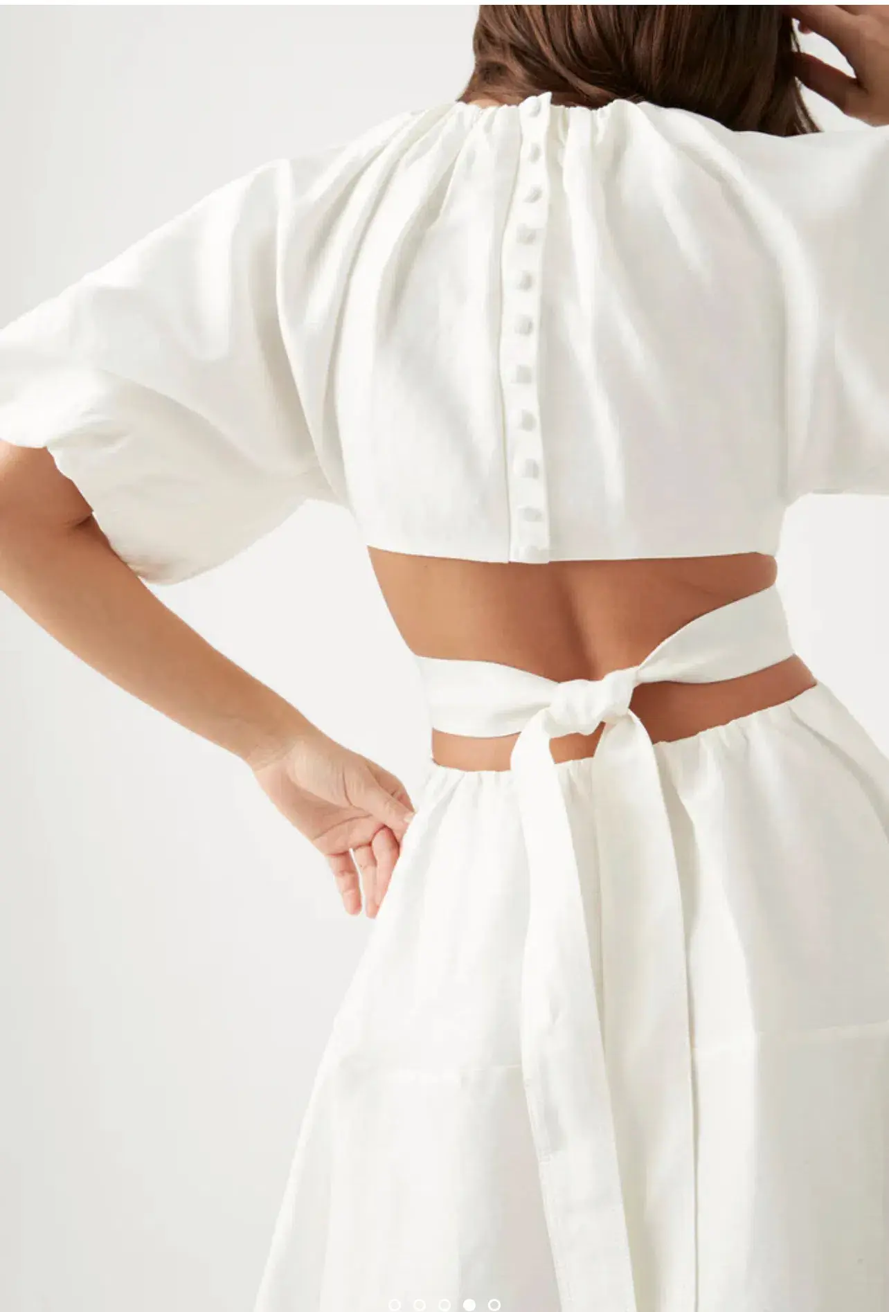 Aje Mimosa Cut Out Midi Dress White Size 8  - Image 2