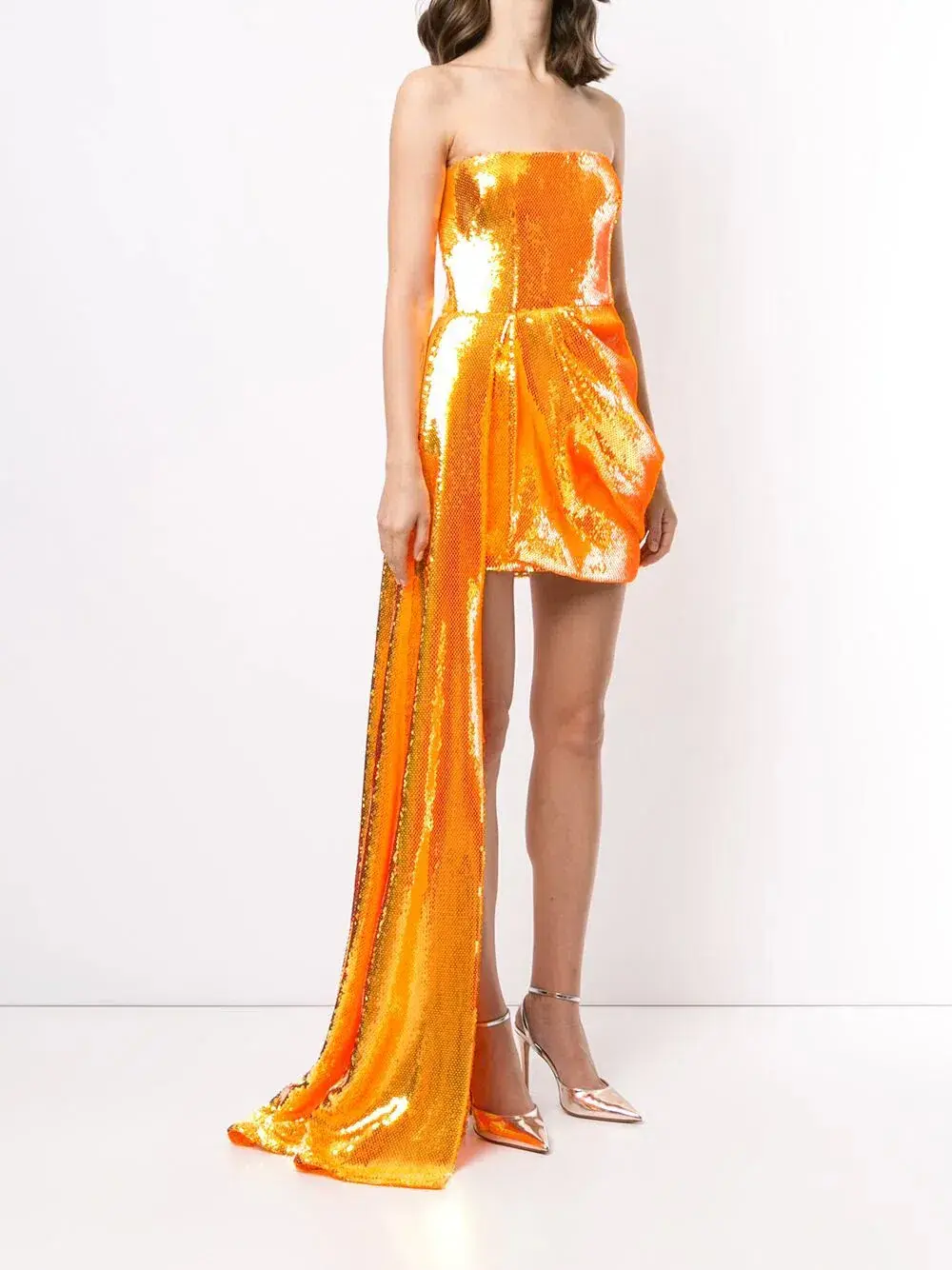 Alex Perry Blaine Sequins Dress Orange Size 4 - Image 4
