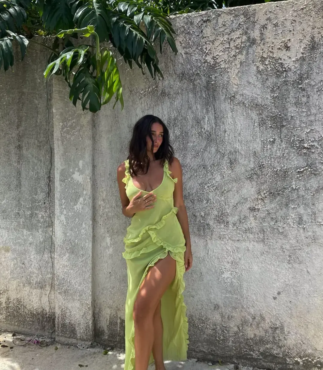 House of CB Pixie Ruffle Maxi Dress Green Size 8 for rent on The Volte - main image