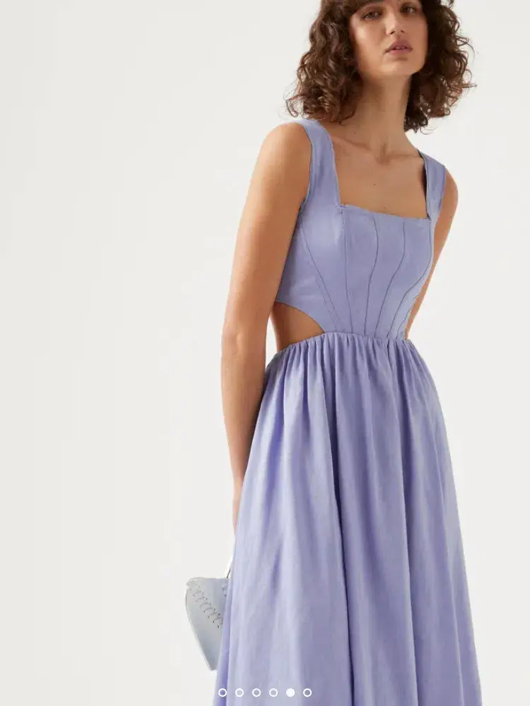 Aje Virginie Cut Out Midi Dress Purple Size 12 / L for rent on The Volte - main image