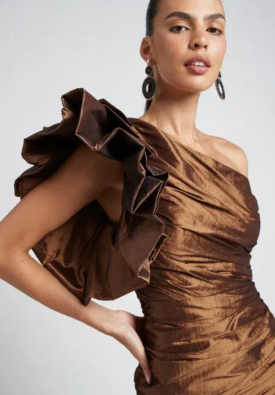 Sheike Mirage Mini Dress Brown Size 10 - Image 2