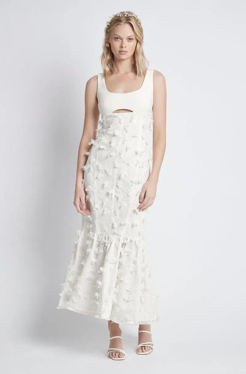 Sheike Petal Dreams Midi Dress White Size 8 - Image 1