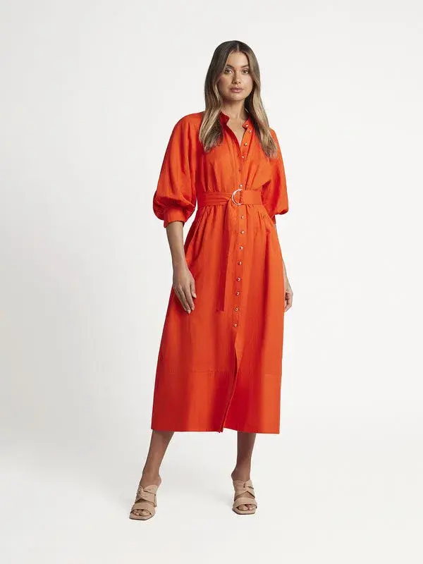 Sheike Piper Dress in Tangerine Orange Size 10 - Image 2