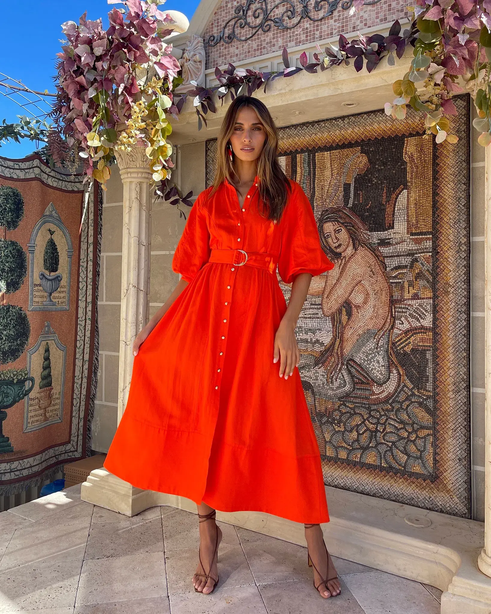 Sheike Piper Dress in Tangerine Orange Size 10 - Image 1
