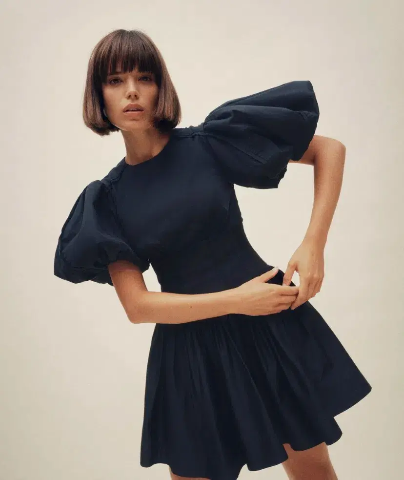 Aje Gianna Puff Sleeve Mini Dress Black Size 8 / S - Image 4