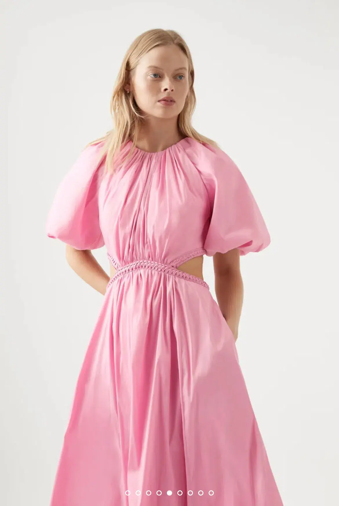 Aje Capucine Puff Sleeve Midi Dress Pink Size 6 / XS - Image 4