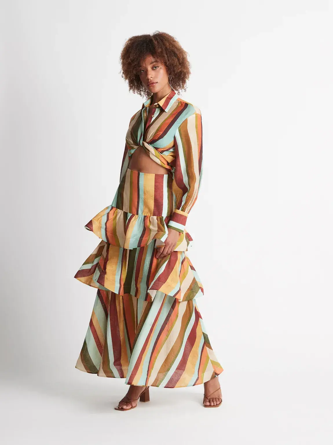 Shieke Lyon Stripe Skirt Multi Print Size 10 - Image 2